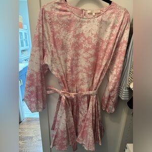 WAYF Pink & White Flowy Sundress - size S